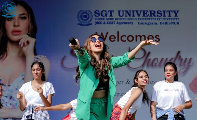 Sophie Choudry Entrals Audience at SGT University