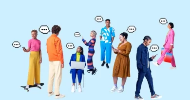 ( A diverse group of young people sitting together, using smartphones and laptops, symbolizing Gen Z's digital literacy and connectivity)