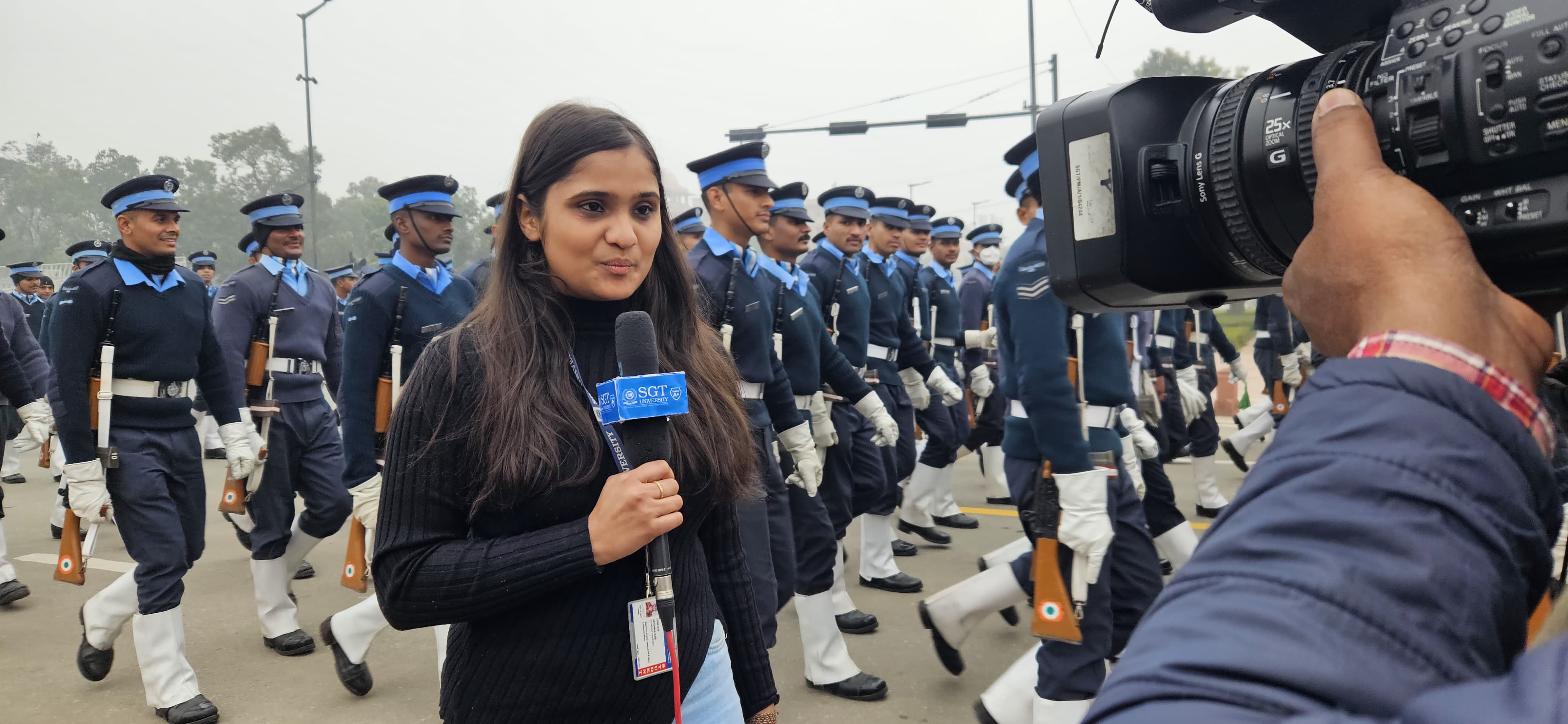 FMMT students at Kartavya Path covering Republic Day practice session