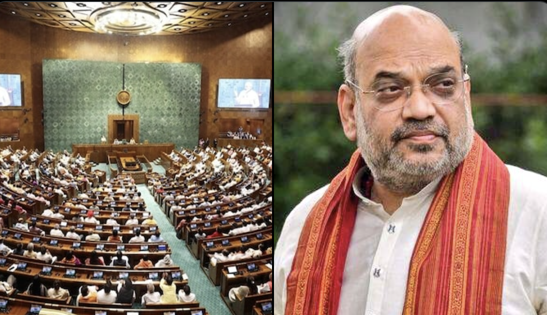 Union Home Minister Amit Shah introducing key constitutional amendment bills in Parliament.