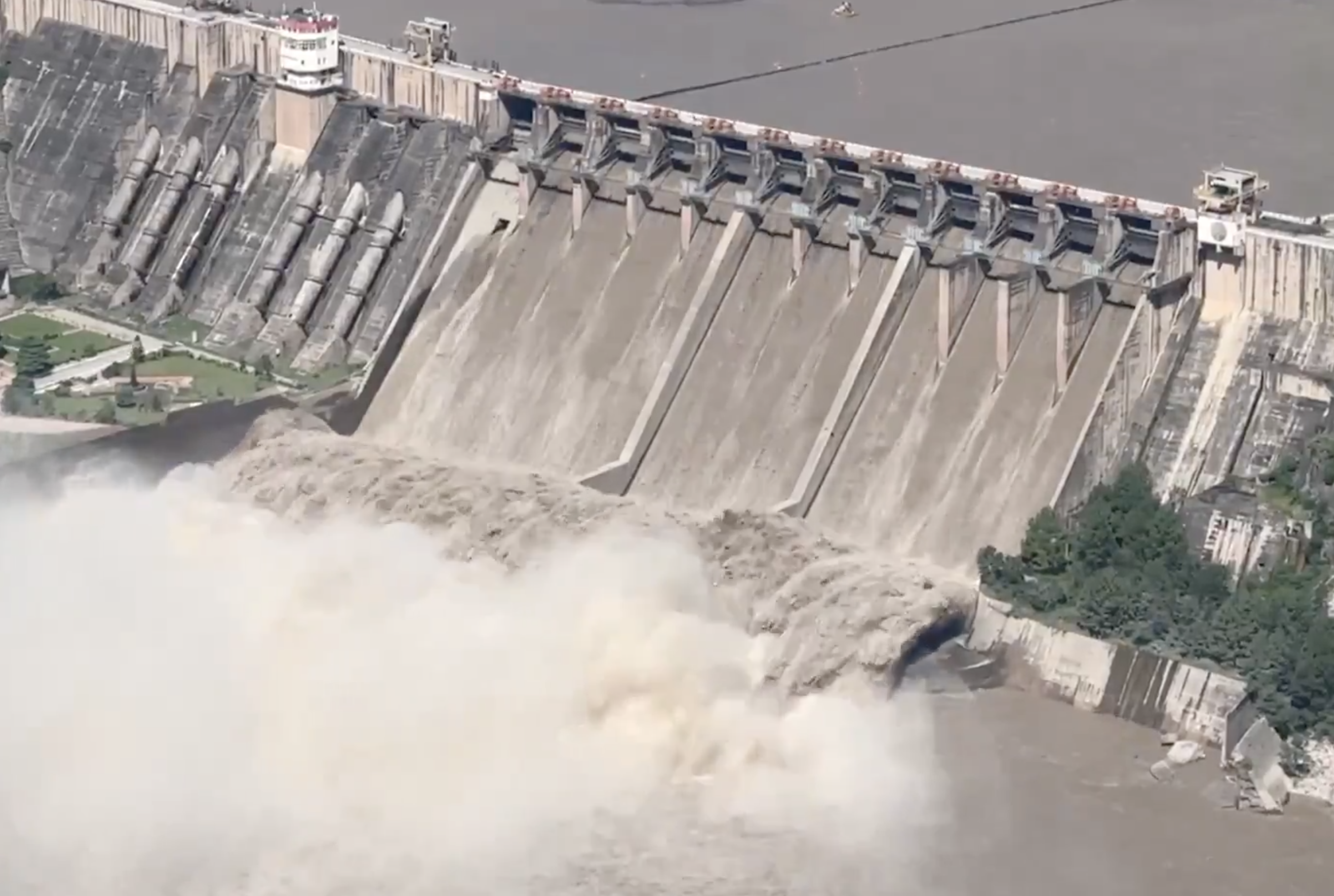 Water being released from Salal Dam in Reasi, J&K after heavy rains.