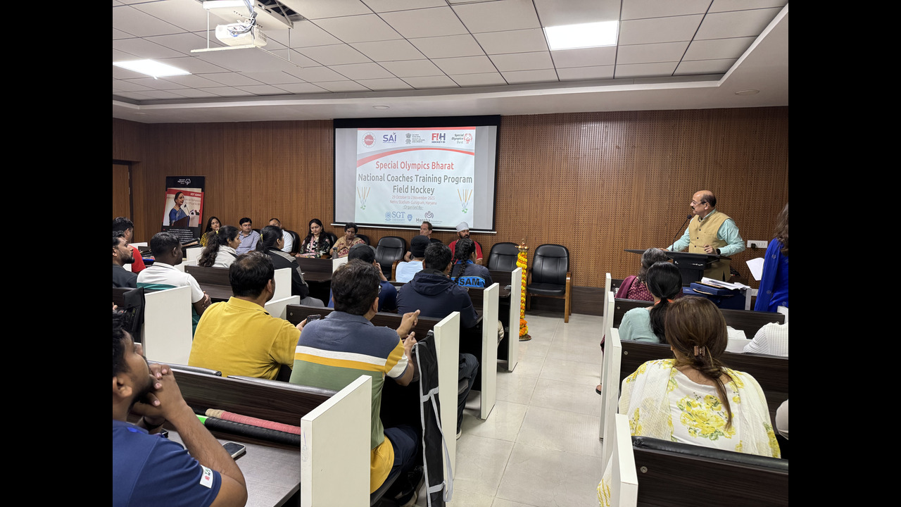 Inaugural ceremony of Special Olympics Bharat National Coaches Training Program in Hockey at SGT University.