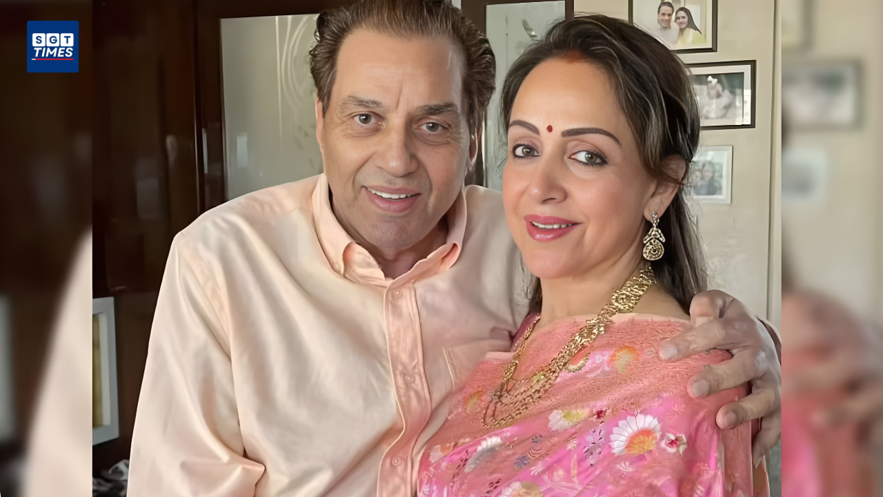 Hema Malini addressing concerns about Dharmendra’s health on social media.