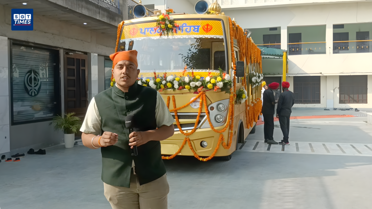SGT University media students reporting live from Guru Teg Bahadur Ji Yatra in Haryana.