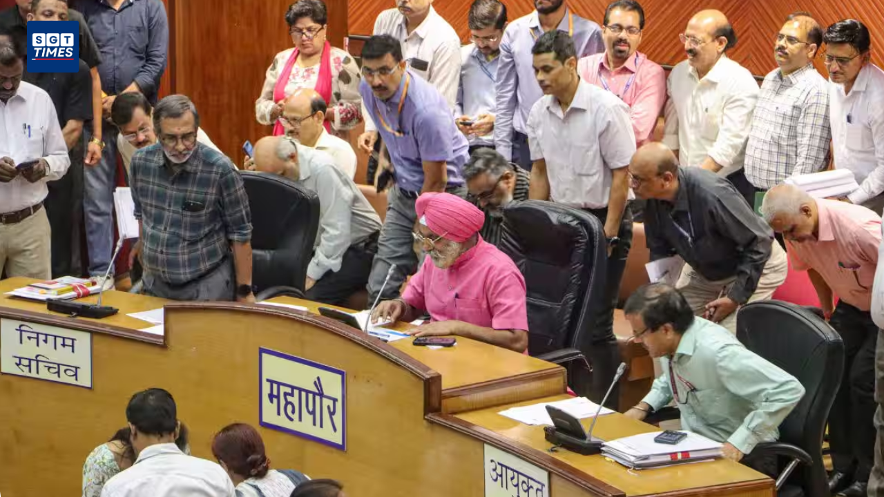 Leaders of AAP, BJP and Congress announcing MCD bypoll candidates in Delhi.
