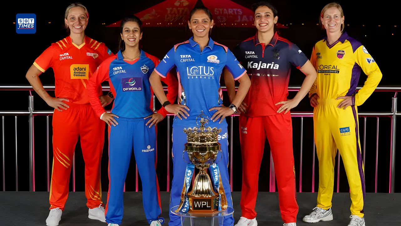 Mumbai Indians and Royal Challengers Bengaluru players ahead of WPL 2026 opener at DY Patil Stadium