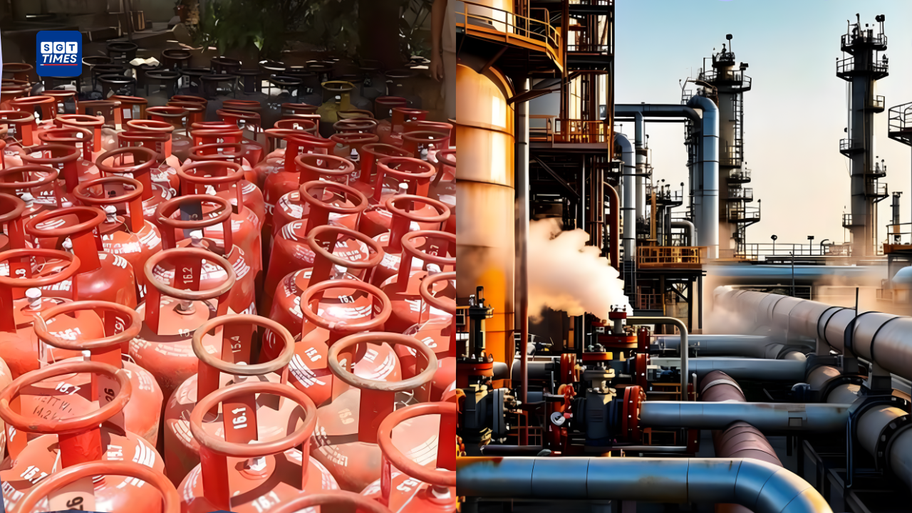 LPG cylinders stacked at a distribution center as government orders higher domestic LPG production.