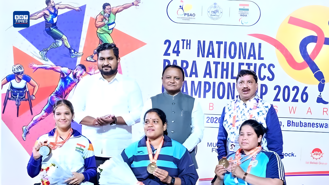 Haryana para athletes celebrating medal wins at championship