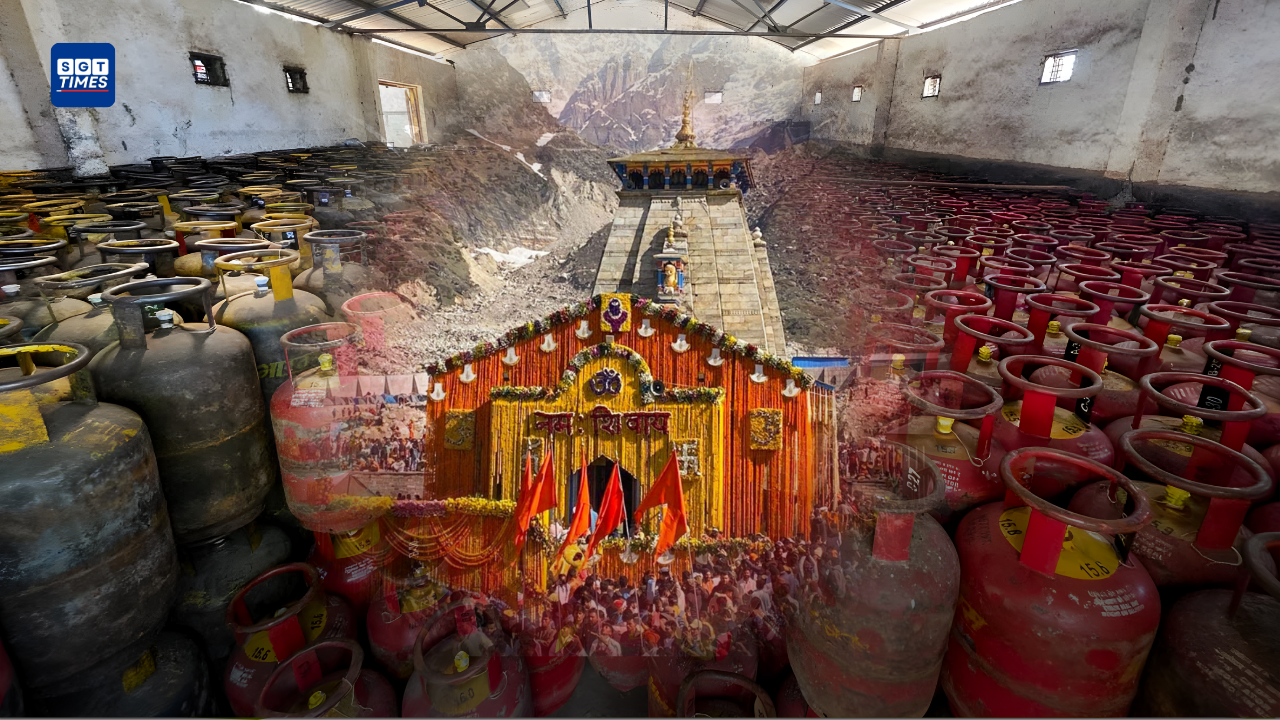 Pilgrims traveling during Char Dham Yatra in Uttarakhand with preparations for large-scale LPG supply.