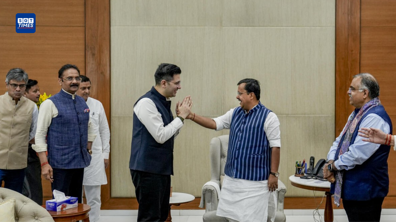 Kiren Rijiju addressing media on BJP welcoming former AAP MPs