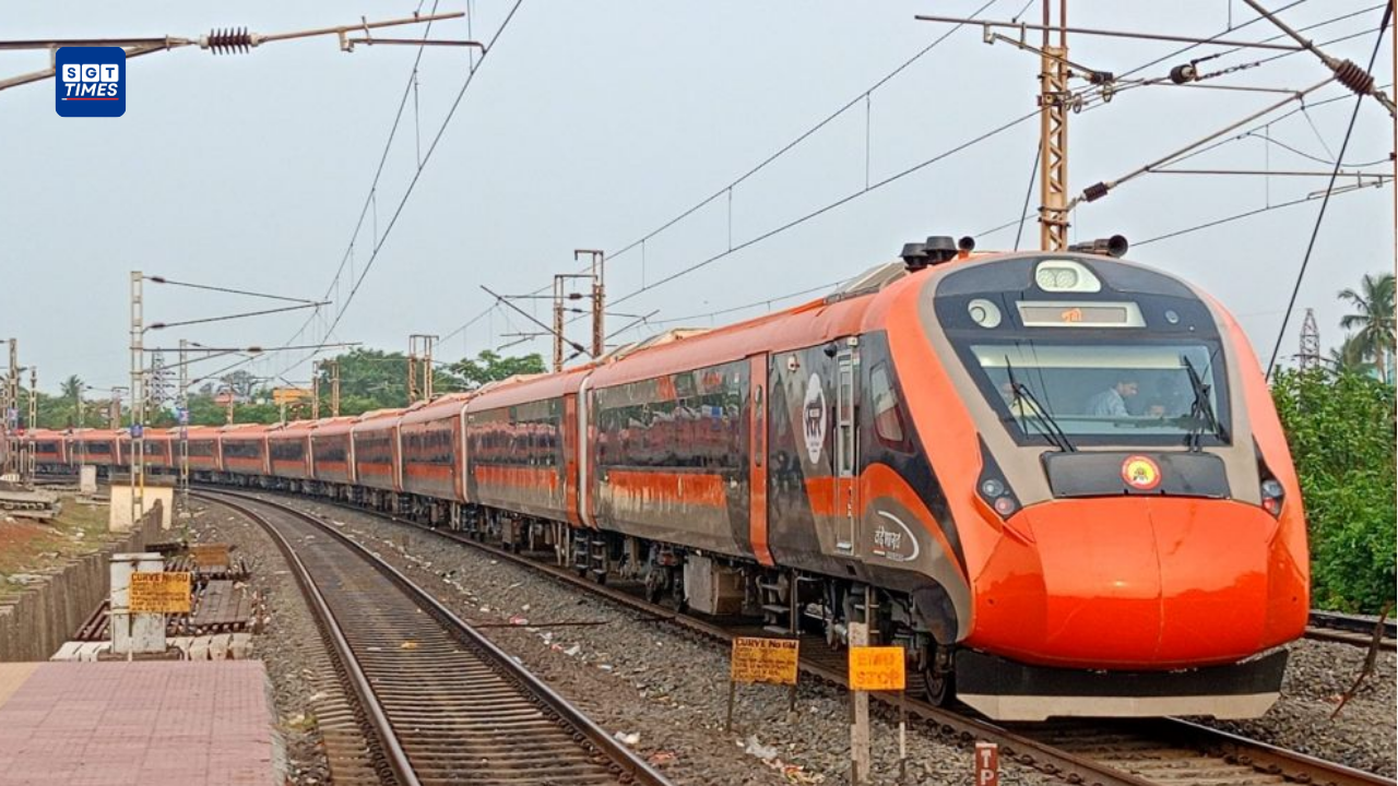 Vande Bharat Express train running through scenic Kashmir Valley