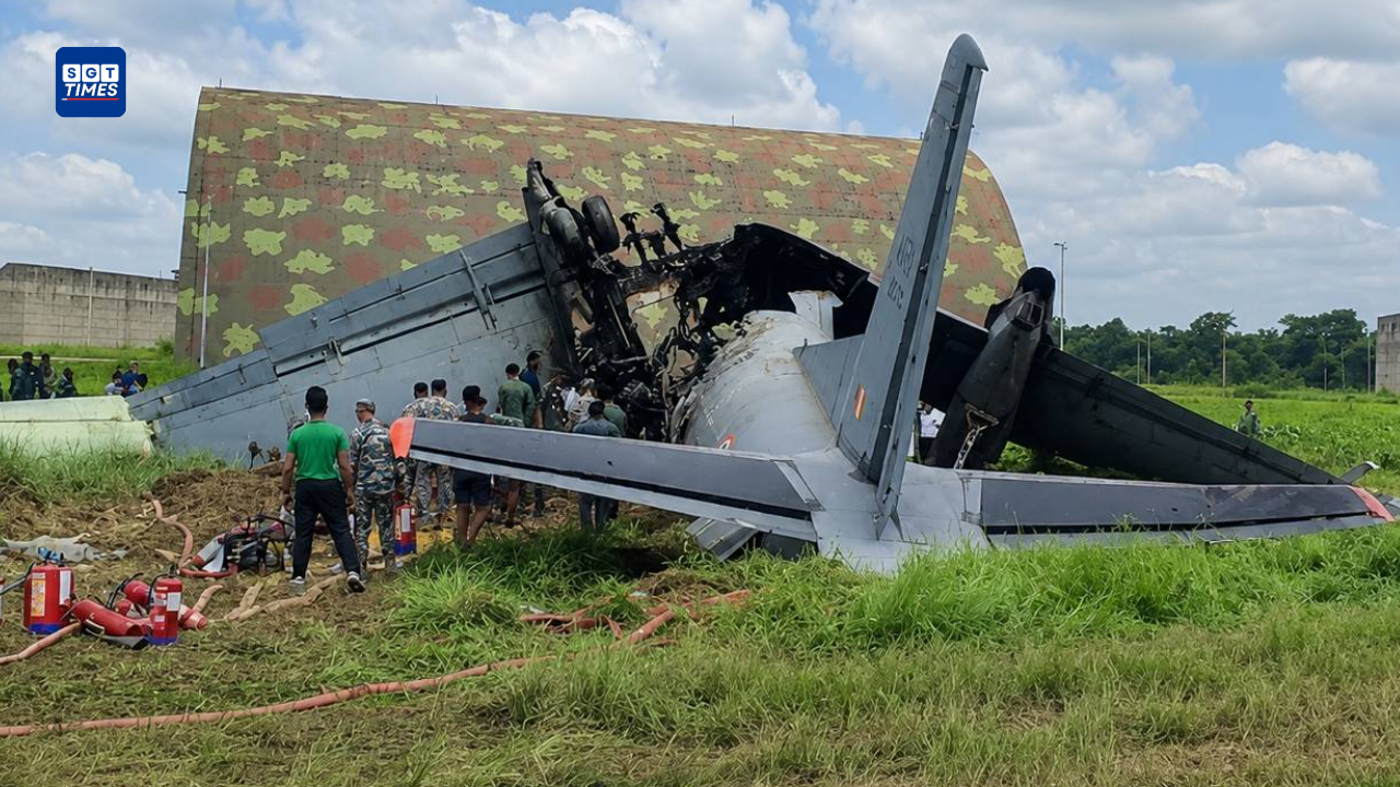 Indian Air Force AN-32 transport aircraft accident at Jorhat Air Force Station in Assam during landing operations.