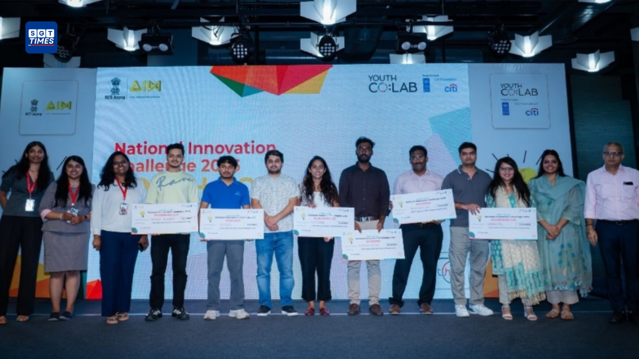 Representatives of Womenasticco Pvt. Ltd. receiving recognition at the Youth Co National Innovation Challenge 2026 in Hyderabad.