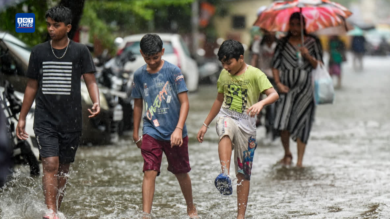 Rain-soaked roads and waterlogged streets in Haryana as the India Meteorological Department issues a heavy rainfall warning across the state.
