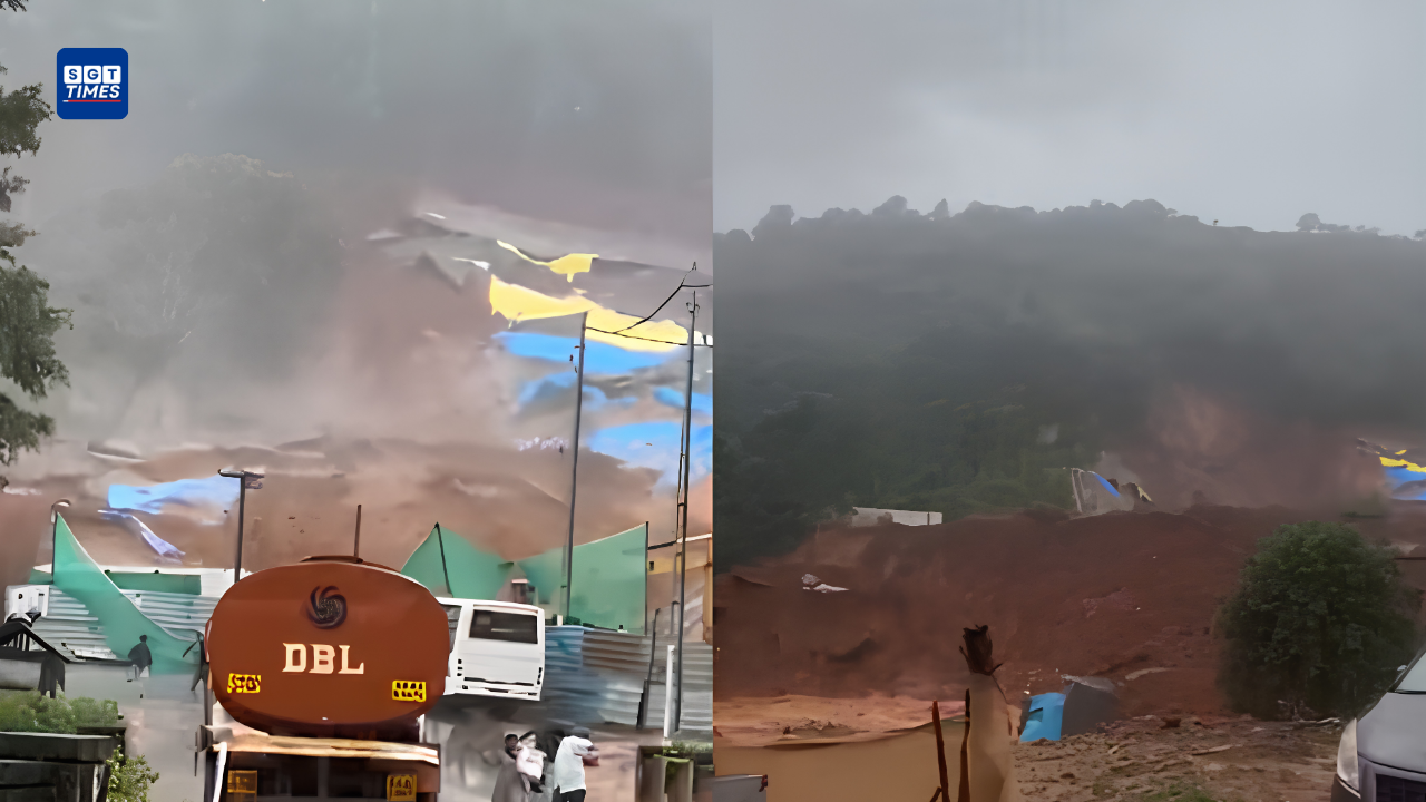One Dead, Several Missing After Landslide Hits Wayanad Tunnel Project Rescue personnel and local residents carrying out search operations after a landslide at a tunnel project site in Wayanad, Kerala.