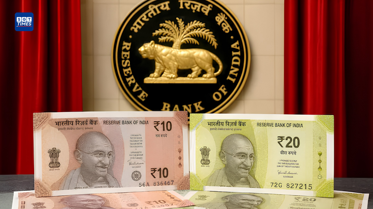 India May Test ₹10 and ₹20 Polymer Banknotes A visual representation of possible polymer ₹10 and ₹20 currency notes as India prepares for a potential RBI pilot project.