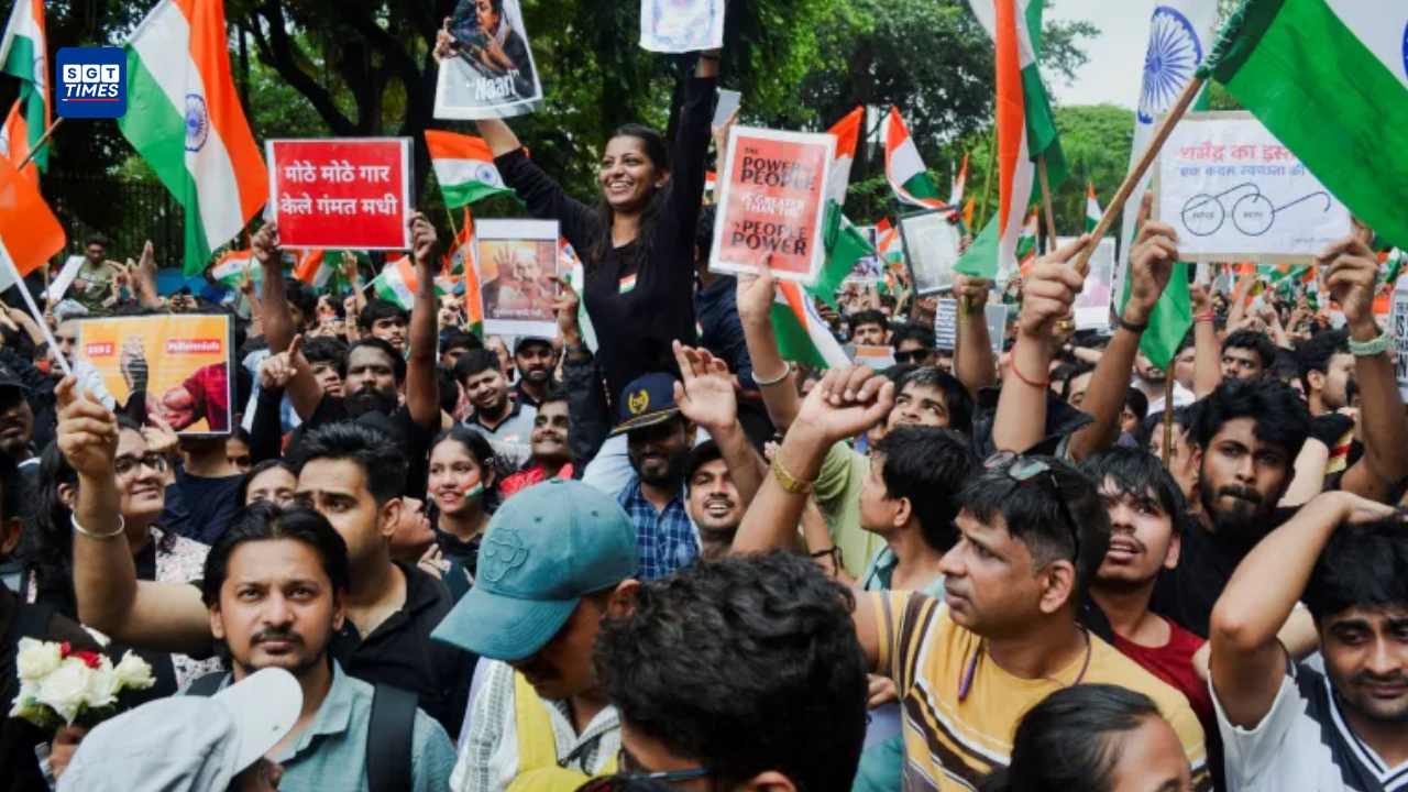 Students protest against examination paper leaks as India moves towards tougher penalties for exam-related malpractice.