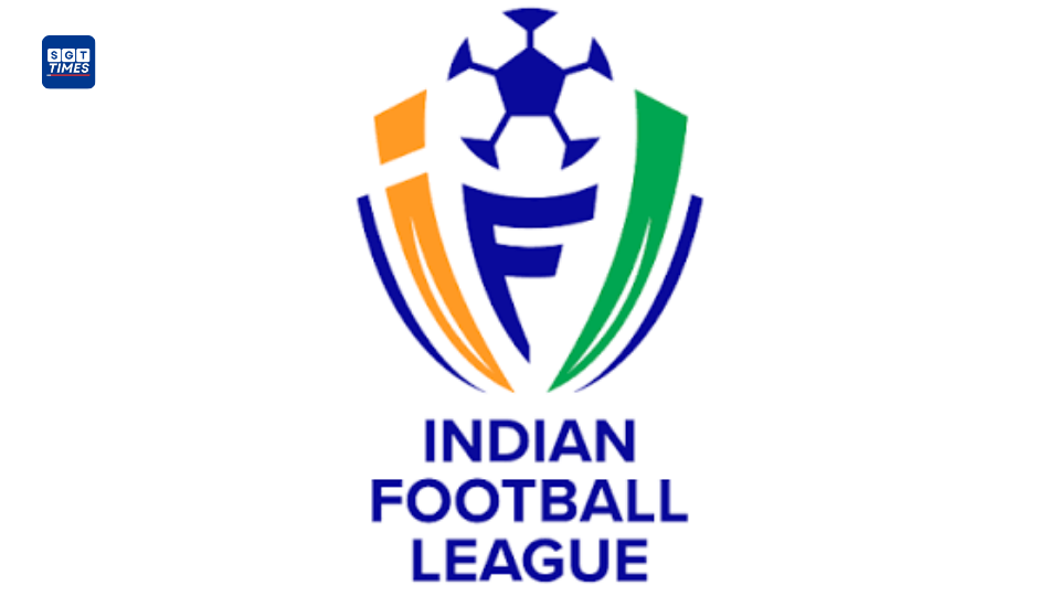 Indian football players in action during a domestic league match.