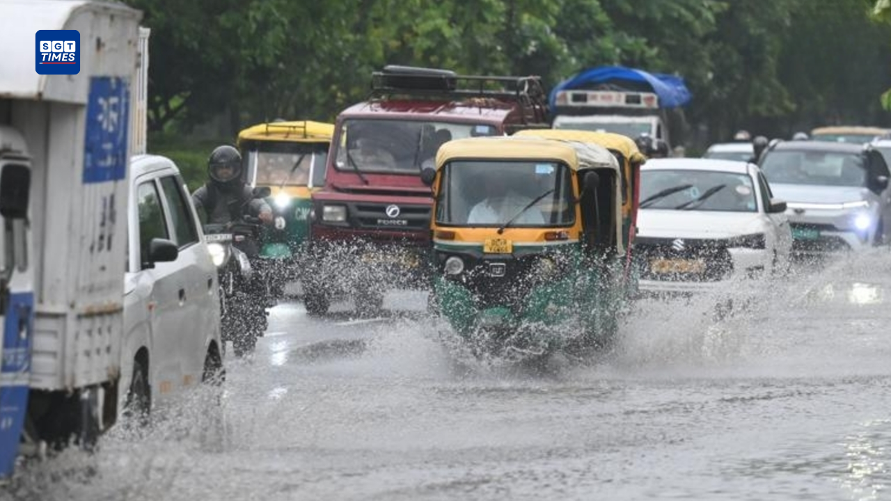 Fresh rainfall in Delhi-NCR with waterlogging and slower traffic movement reported in several areas.