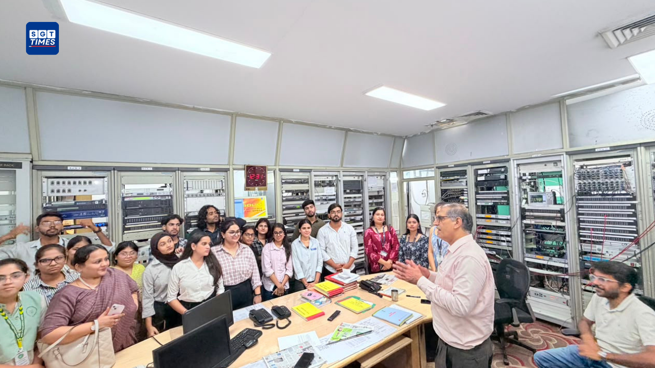 SGT University SMCF students during an industry visit to All India Radio
