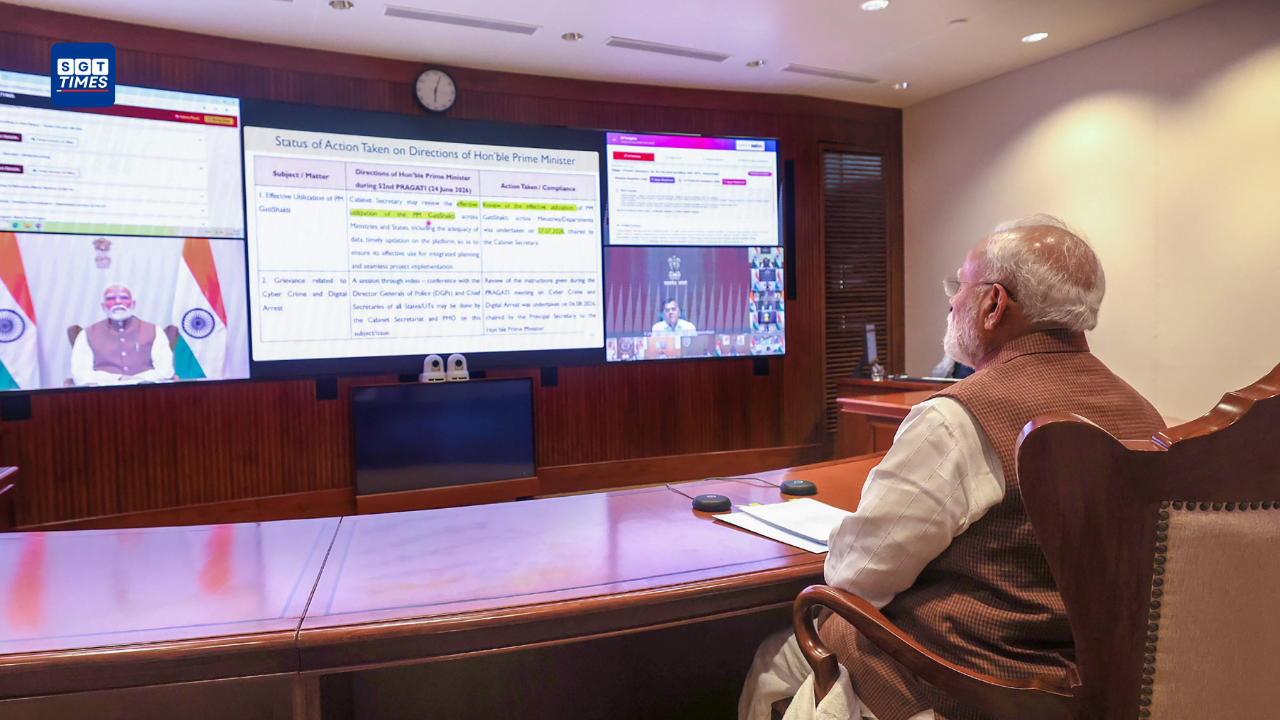 Prime Minister Narendra Modi chairing the 53rd PRAGATI meeting