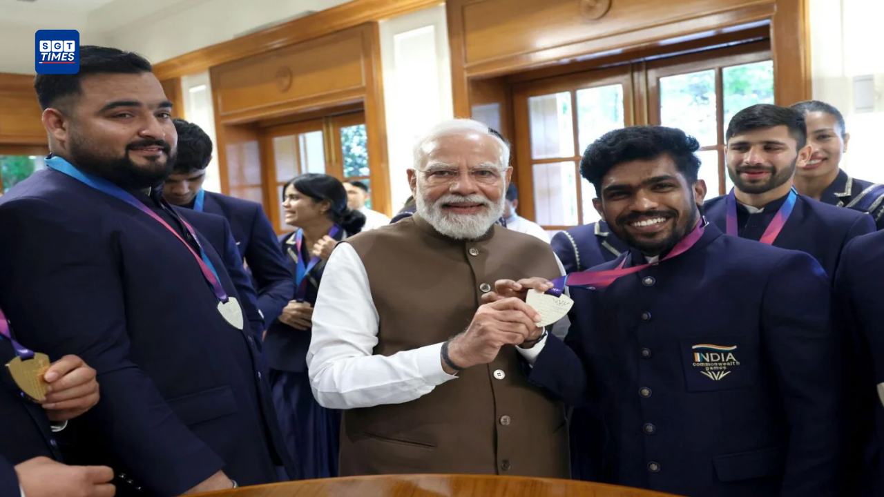 Prime Minister Narendra Modi addressing the Khelo India Dialogue through video conferencing during National Sports Day 2026 celebrations.