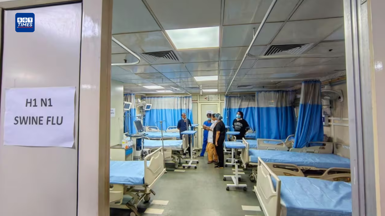 Delhi government hospital preparing isolation beds and flu care facilities amid rising H1N1 cases.