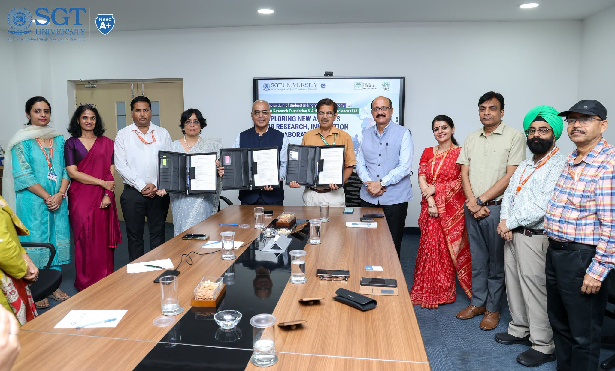 SGT University signs an MoU with Dabur Research Foundation and Althea DRF Lifesciences to strengthen research and industry–academia collaboration.