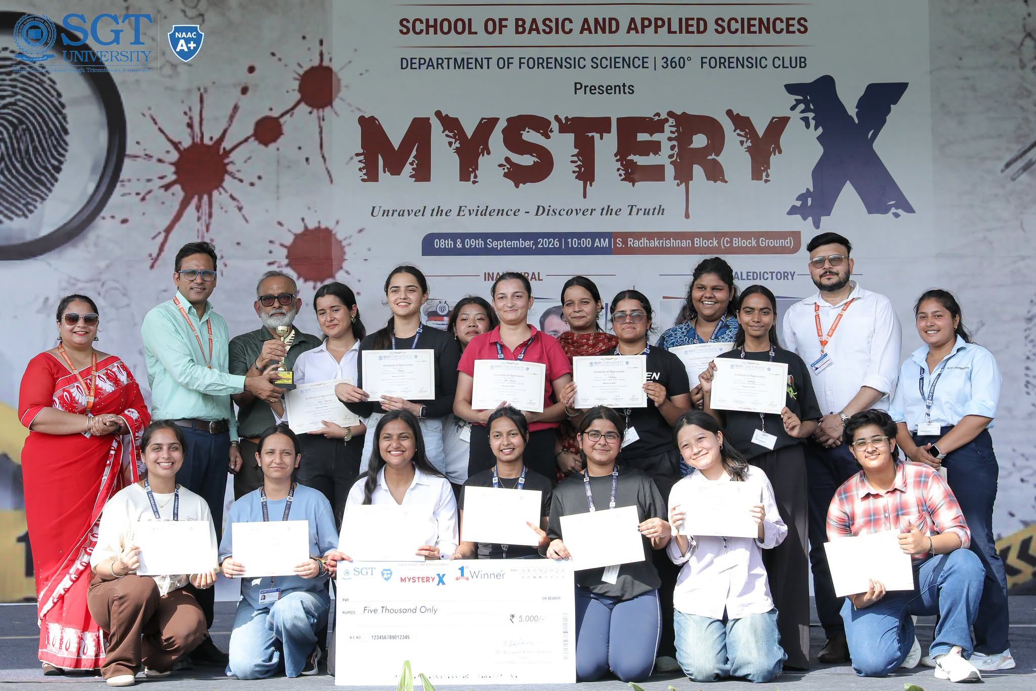 Mystery X 2026 Concludes at SGT University with 470+ Registrations and 11 Competitions Students participating in Mystery X 2026 inter-university forensic fest at SGT University