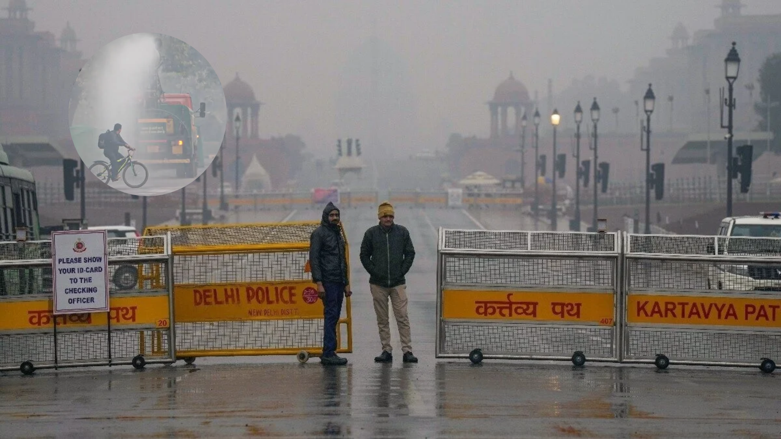 Delhi Announces Winter Pollution Curbs for 2026–27 Delhi traffic and buildings under winter air pollution control measures