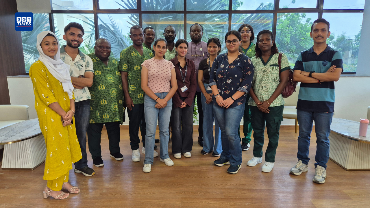 SGT University Welcomes Ghana Delegation for Academic Exchange SGT University representatives with the visiting delegation from Dr. Nyarkotey College of Holistic Medicine, Ghana, during the academic visit.